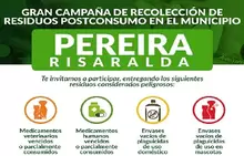 Gran campaña de recolección de residuos postconsumo en el Municipio Pereira, Risaralda