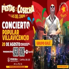 Fiestas de la Cosecha programación domingo 20 de agosto de 2023 Concierto Popular Villavicencio