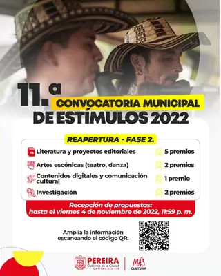REAPERTURA DE LA VERSIÓN 11 DE CONVOCATORIA MUNICIPAL DE ESTÍMULOS 2022, SEGUNDA FASE