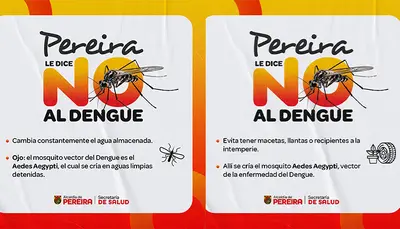 Alcaldía de Pereira hace llamado a la comunidad para intensificar medidas de prevención de dengue en casa, ante aumento de casos